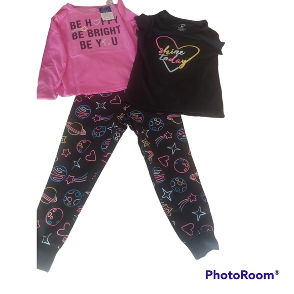 3/$30 New-Member's Mark Girl's 3-Piece Graphic Print Sleep Pant Set - Picture 4 of 11